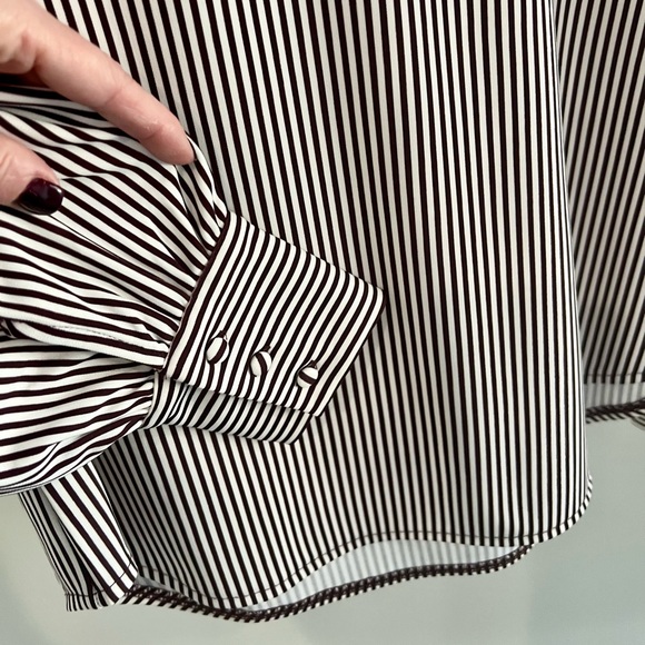 Ann Taylor Striped Blouse Top in Violet Medium - Picture 3 of 4